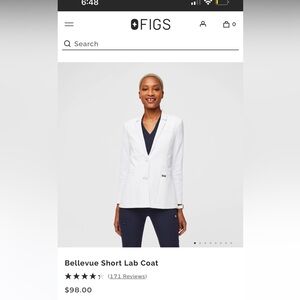 Figs short lab coat never been worn with tags on!!